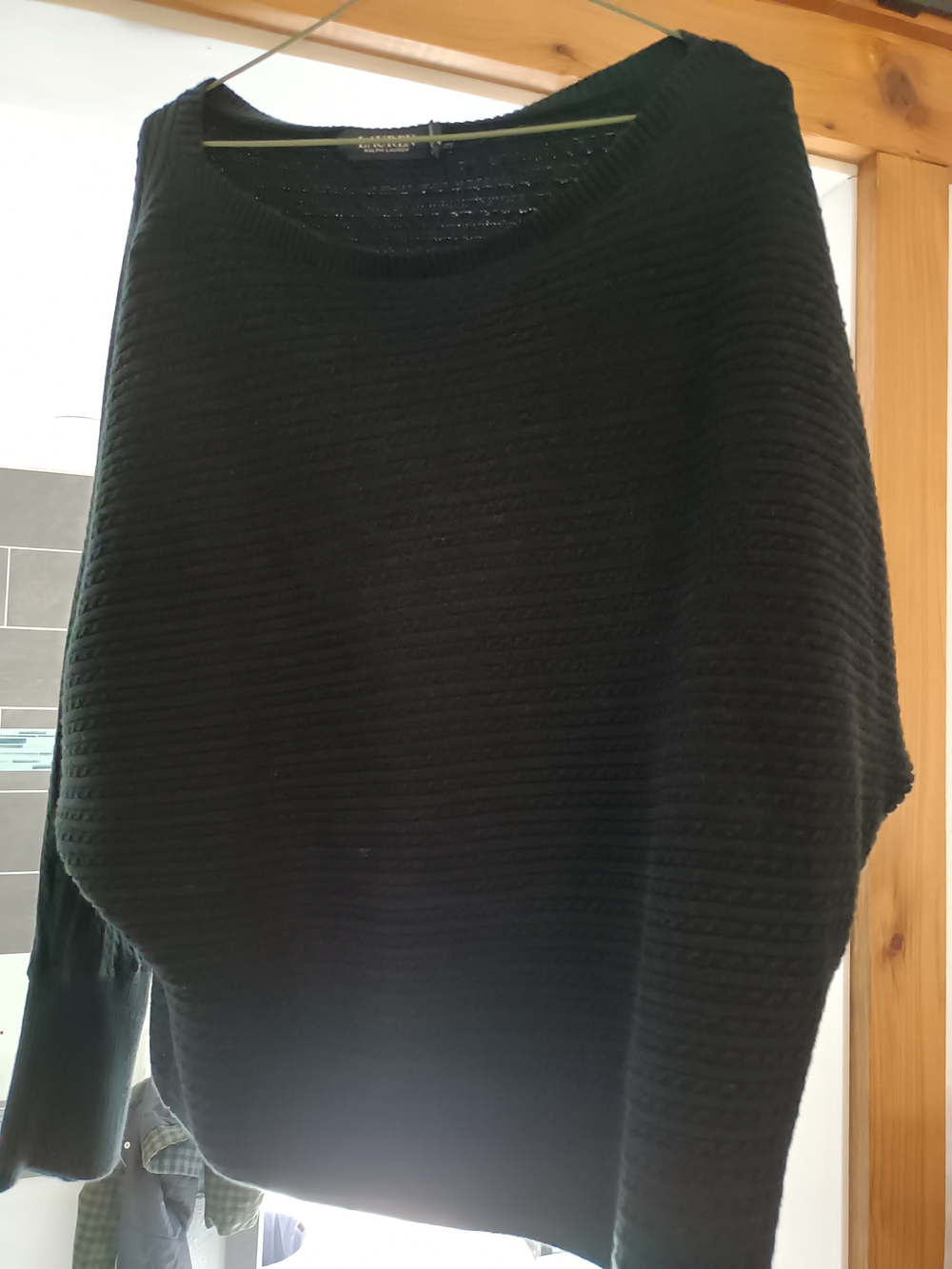 Ralph Lauren Black Ribbed Crew Neck Sweater